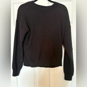 Kendall & Kylie Black Crewneck Pom-Pom Knit Sweater. Size Medium. Like New.